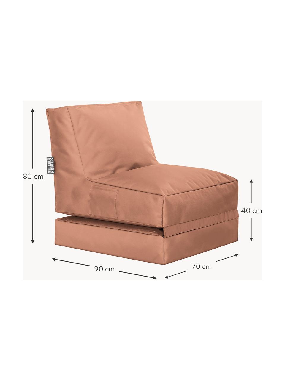 Garten-Loungesessel Pop Up mit Liegefunktion, Bezug: 100% Polyester Innenseite, Webstoff Apricot, B 70 x T 90 cm