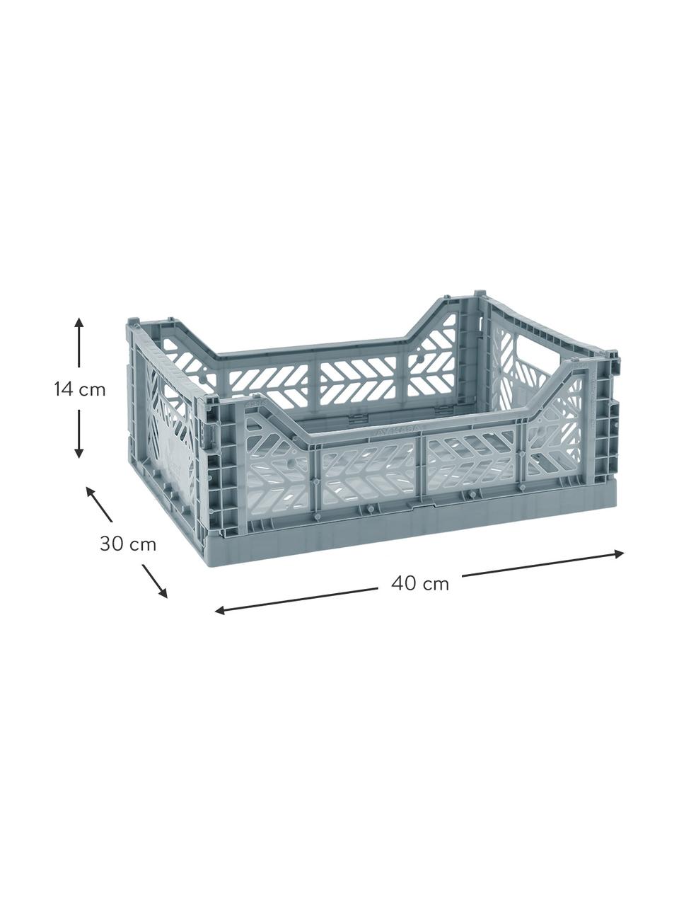 Caisse de rangement pliable Pale Blue, Plastique, Bleu ciel, larg. 40 x haut. 14 cm