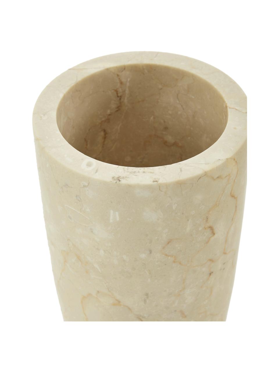 Scopino in marmo Luxor, Recipiente: marmo, Maniglia: acciaio inossidabile, Beige, acciaio, Ø 11 x Alt. 36 cm