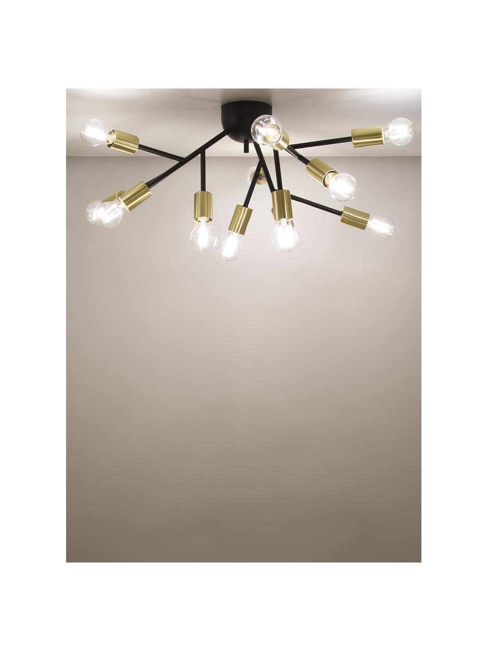 Duża lampa sufitowa Hero, Czarny, mosiądz, Ø 72 x W 28 cm