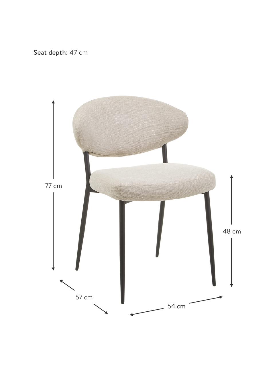 Čalouněné židle Adele, 2 ks, Béžová, Š 54 cm, H 57 cm