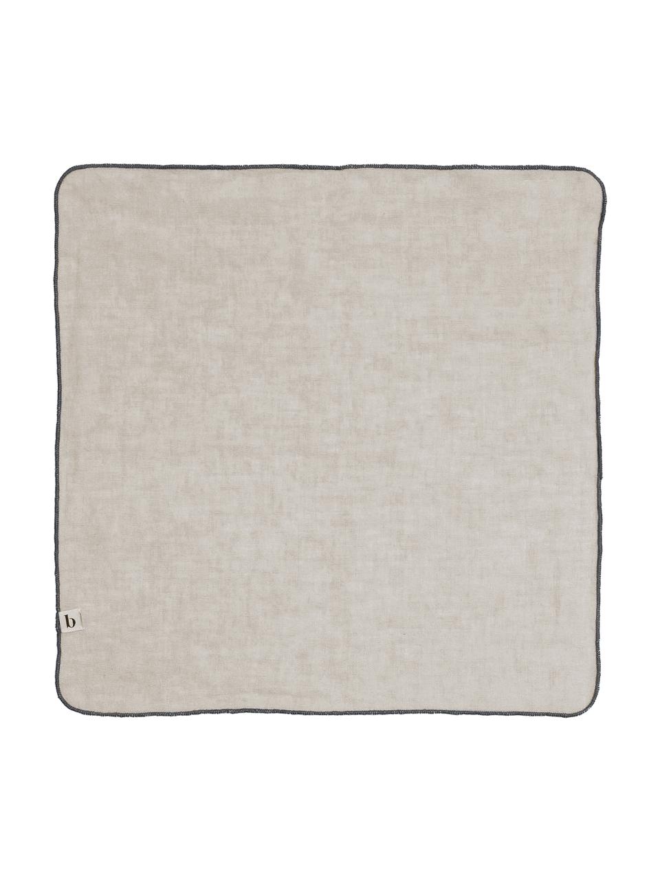 Linnen servetten Gracie in taupe, 2 stuks, 100% linnen, Taupe, B 45 x L 45 cm