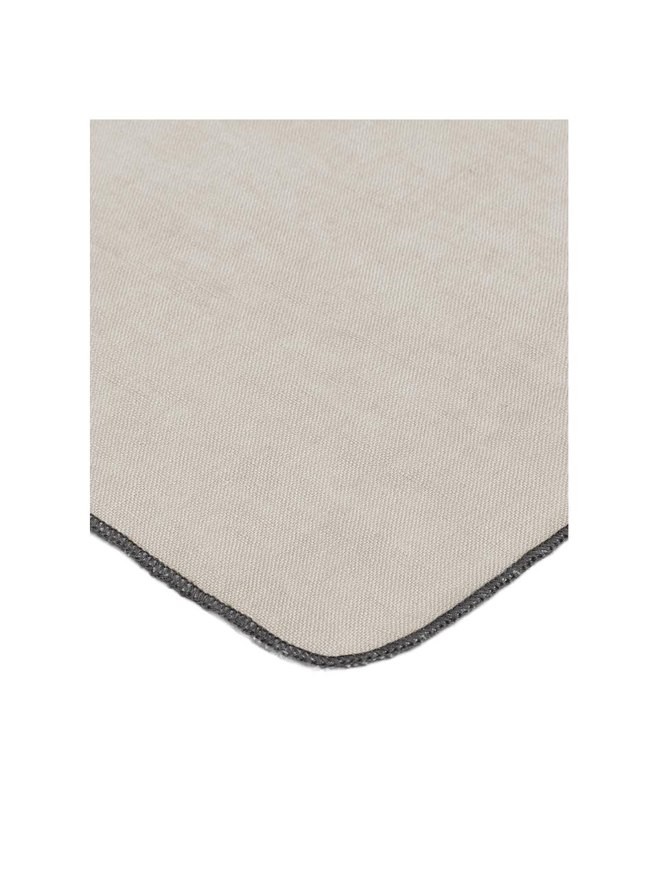 Serviette de table lin taupe Gracie, 2 pièces, 100 % pur lin, Taupe, larg. 45 x long. 45 cm