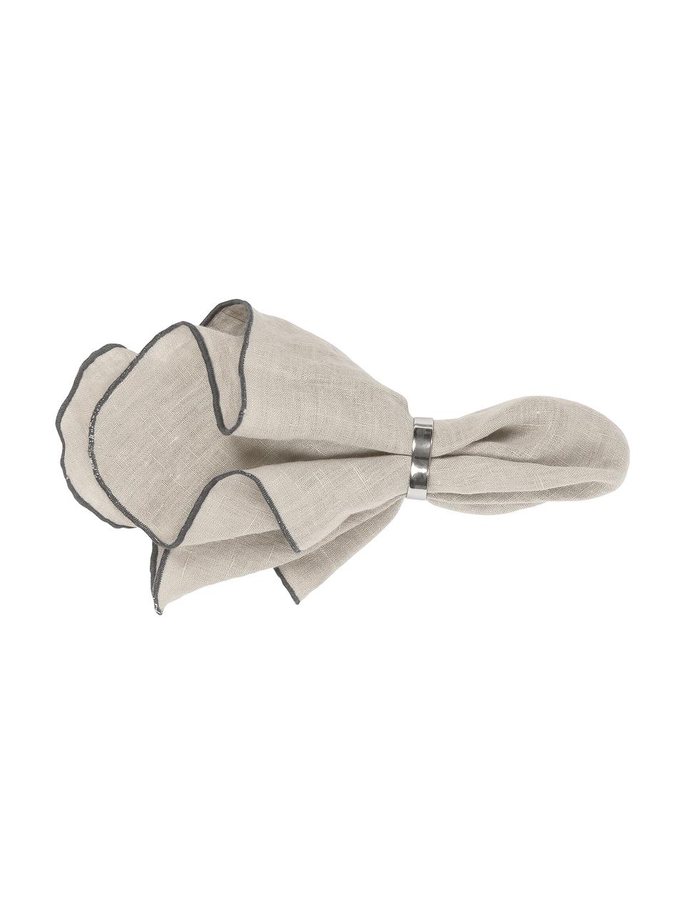 Linnen servetten Gracie in taupe, 2 stuks, 100% linnen, Taupe, B 45 x L 45 cm