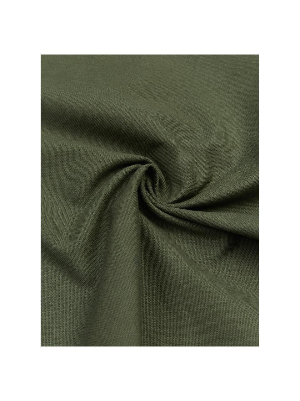 Federa arredo verde scuro con nappe Shylo, 100% cotone, Verde, Larg. 40 x Lung. 40 cm