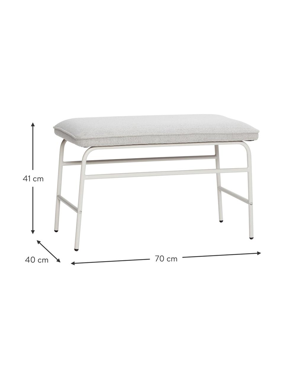 Banc Mist, Tissu gris clair, larg. 70 x prof. 40 cm