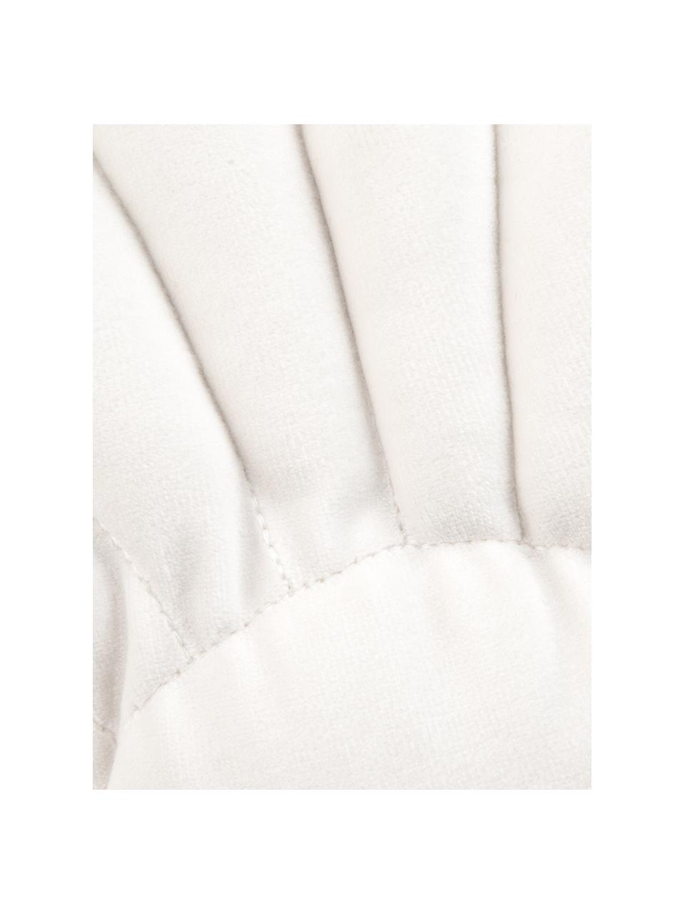 Cuscino in velluto a forma di conchiglia Shell, Retro: 100% cotone, Bianco crema, Larg. 32 x Lung. 27 cm
