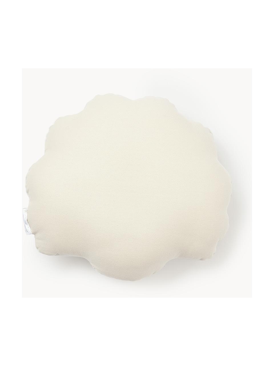 Cuscino in velluto a forma di conchiglia Shell, Retro: 100% cotone, Bianco latte, Larg. 32 x Lung. 27 cm
