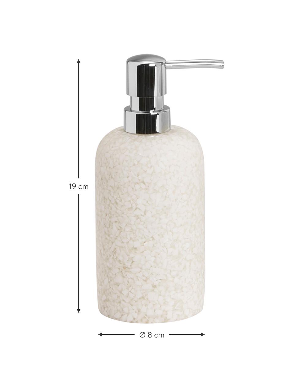 Distributeur de savon Neru, Plastique, Beige clair, Ø 8 cm x haut. 19 cm