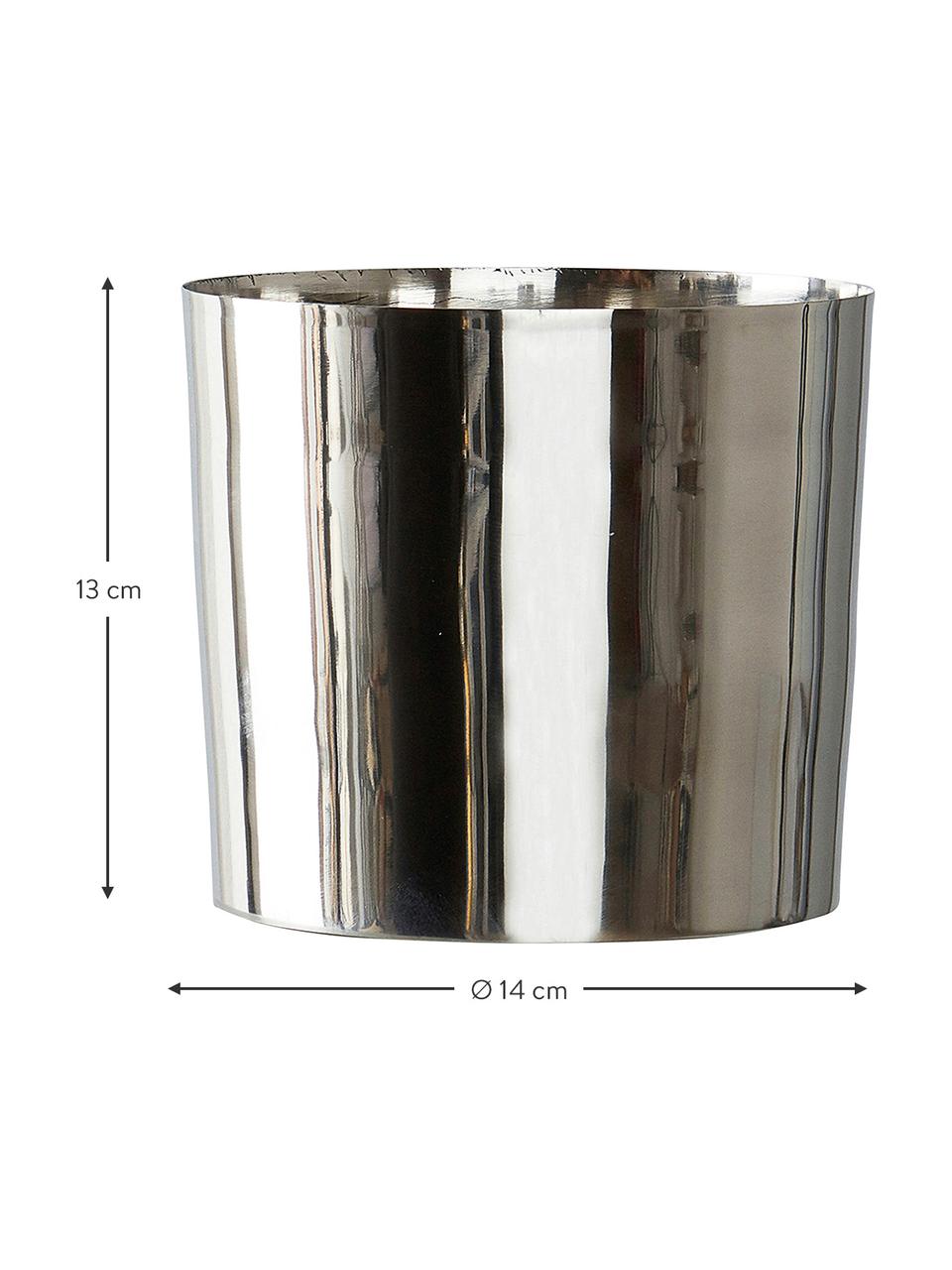 Kleiner Übertopf Gunnebo in Silber, Metall, beschichtet, Silberfarben, Ø 14 x H 13 cm