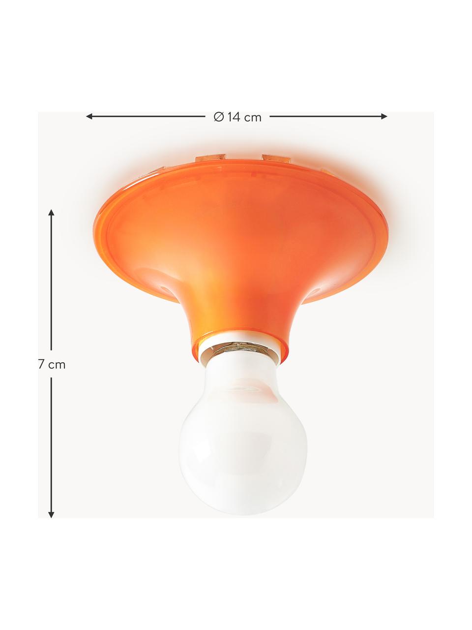Lampa sufitowa Teti, Poliwęglan, Pomarańczowy, Ø 14 x W 7 cm
