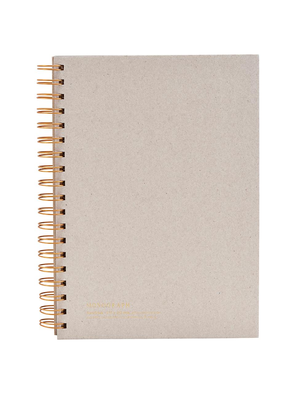 Notizbuch Tab, Beige, Kupferfarben, 18 x 25 cm