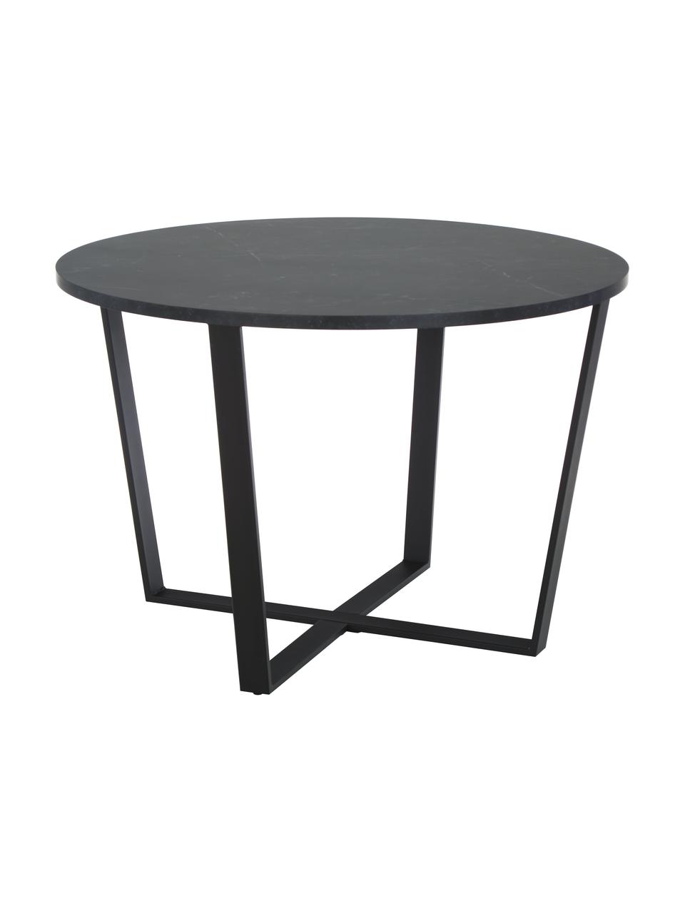 Table ronde aspect marbre Amble, Ø 110 cm, Noir, aspect marbre, Ø 110 x haut. 75 cm