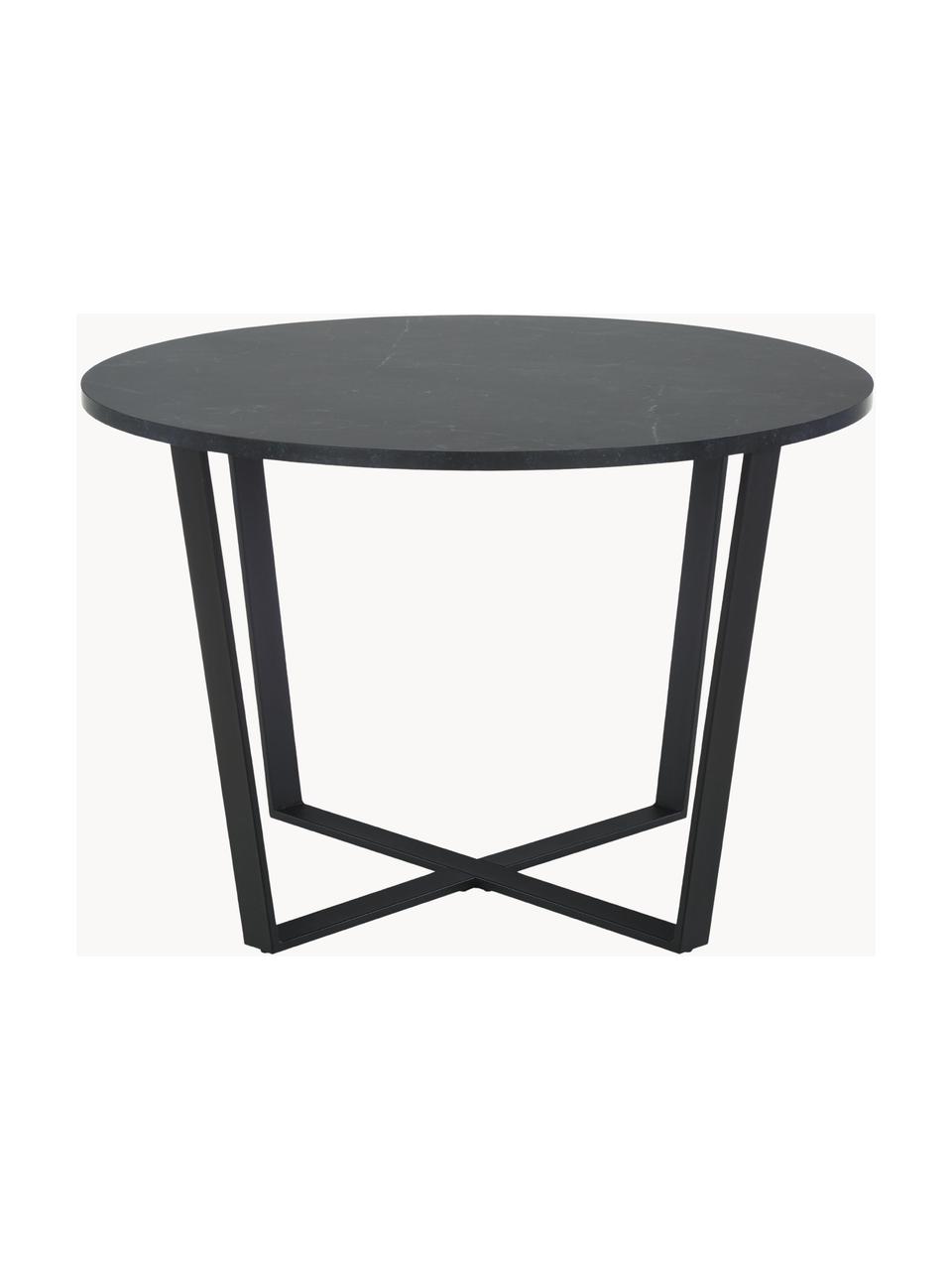 Okrúhly stôl s mramorovým vzhľadom Amble, Ø 110 cm, Čierna, mramorový vzhľad, Ø 110 cm