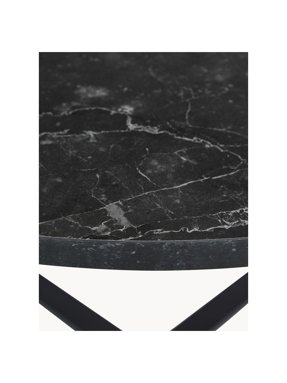 Okrągły stół do jadalni o wyglądzie marmuru Amble, Blat: płyta pilśniowa średniej , Czarny, o wyglądzie marmuru, Ø 110 cm