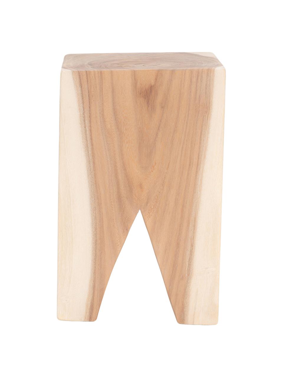 Taburete / Mesa auxiliar artesanal Malmo, Estructura: madera de Trambesi maciza, Marrón, An 25 x Al 40 cm