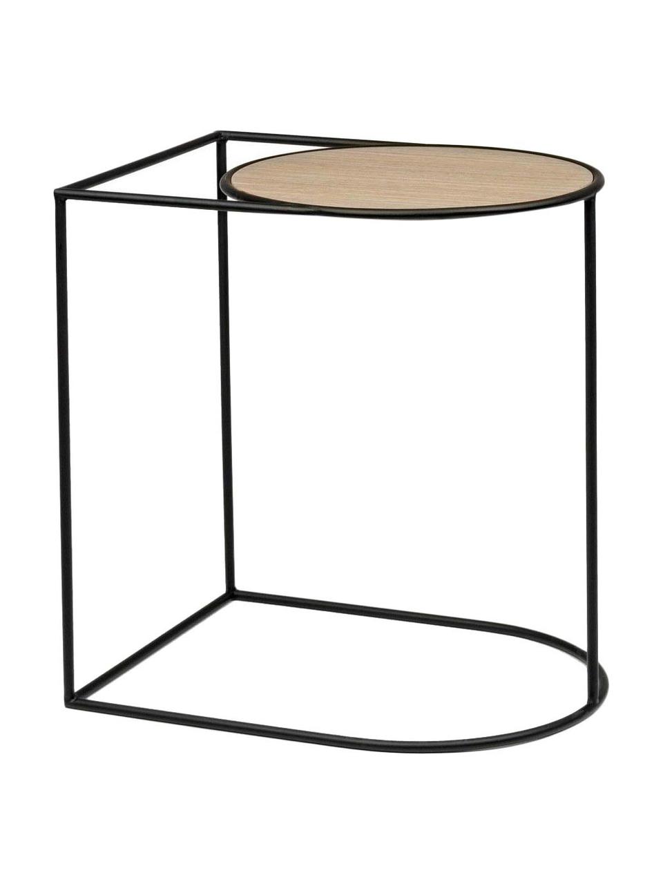 Odkladací stolík Everitt, Svetlohnedá, čierna, Š 45 x H 35 cm