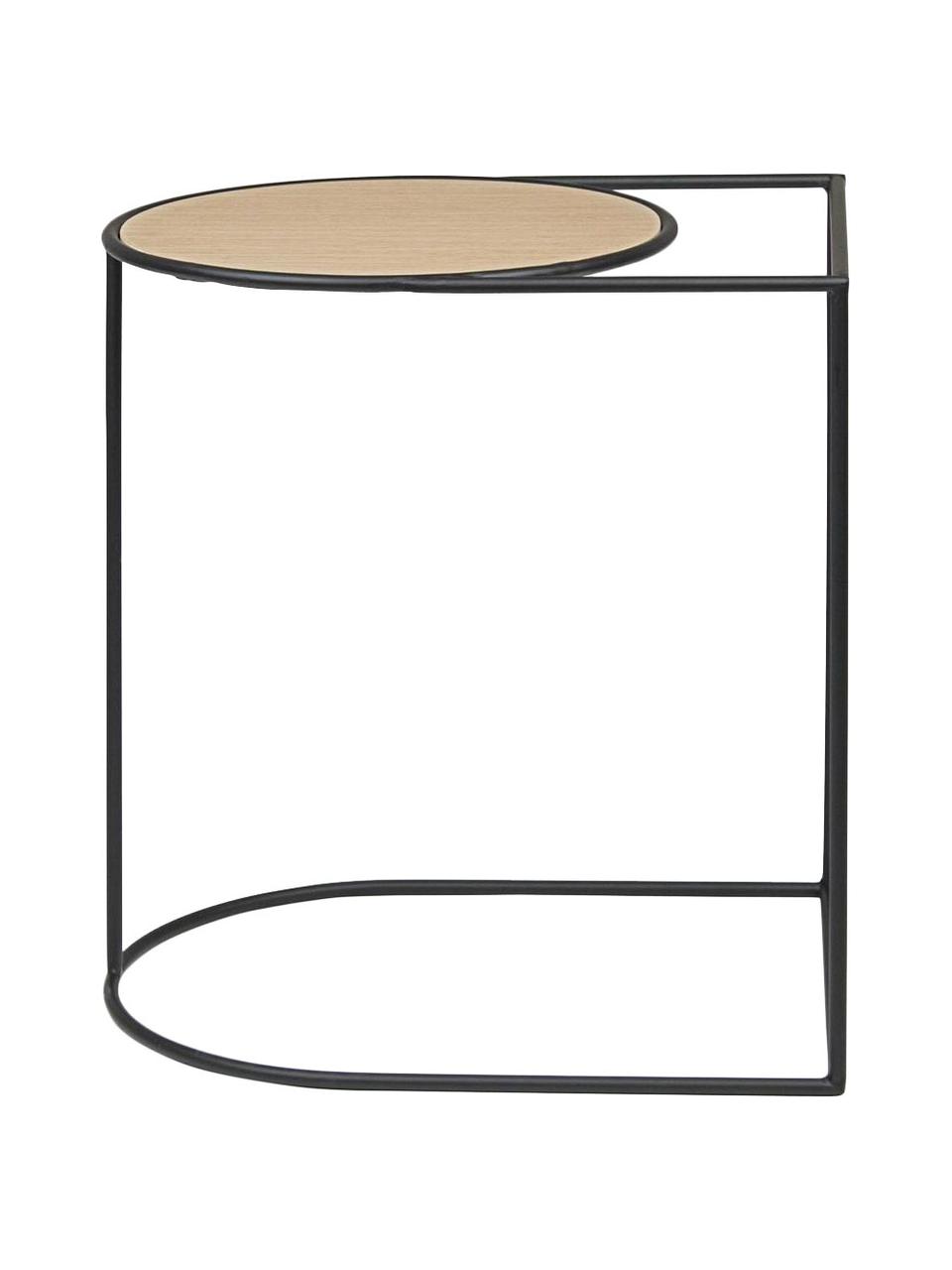 Odkládací stolek Everitt, Světle hnědá, černá, Š 45 cm, H 35 cm