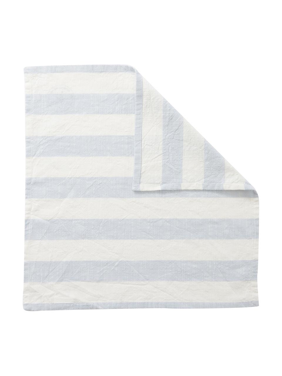 Stoff-Servietten Strip aus Baumwolle, 2 Stück, 100 % Baumwolle, Blau, Weiß, gestreift, B 45 x L 45 cm