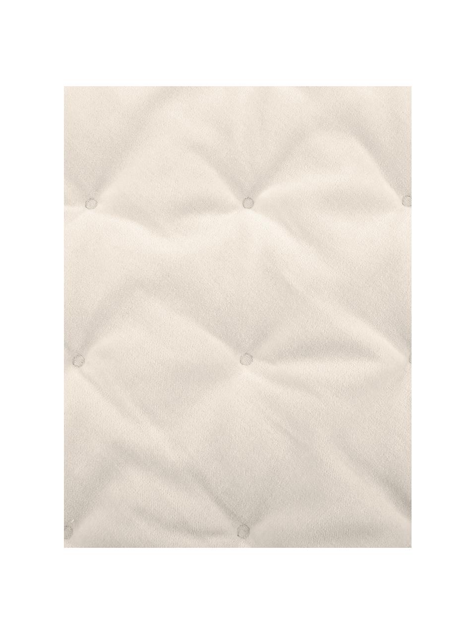 Colcha de terciopelo acolchada Cheryl, 100% algodón, Beige, An 240 x L 250 cm (para camas de 200 x 200 cm)