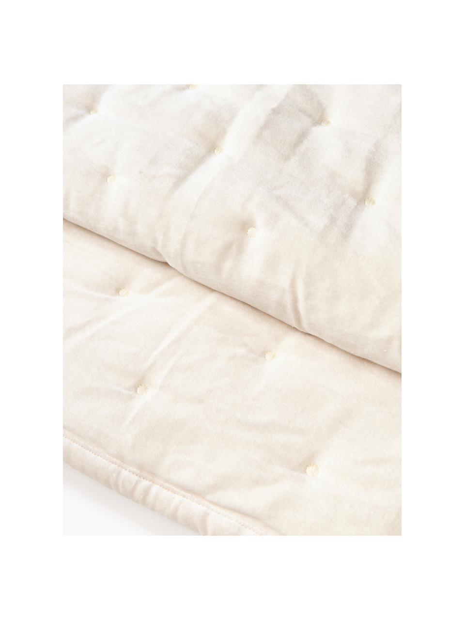 Gesteppte Tagesdecke Cheryl aus Samt, Vorderseite: Baumwollsamt, Rückseite: Baumwolle, Cremeweiss, B 240 x L 250 cm (für Betten bis 200 x 200 cm)