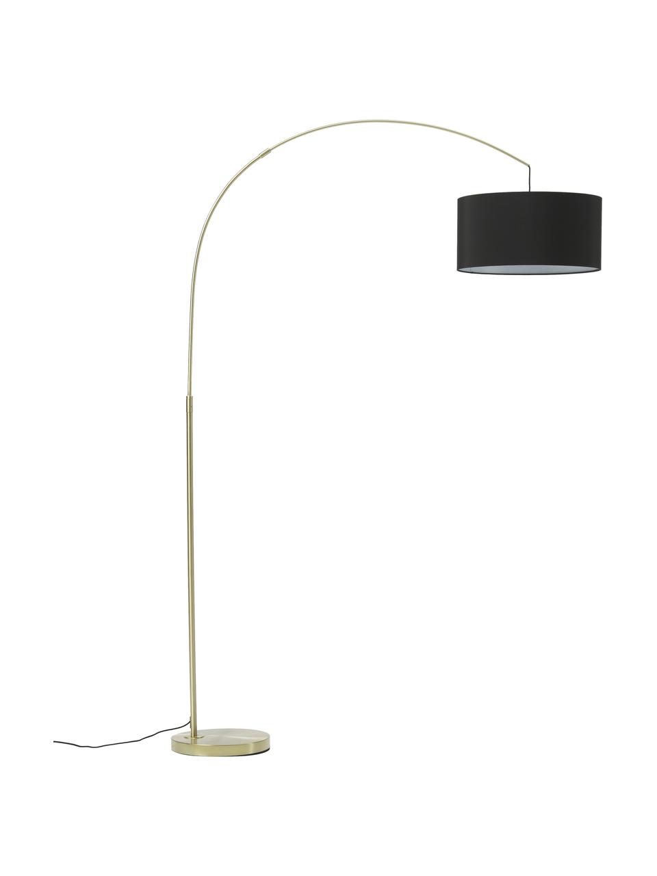 Lampa podłogowa łukowa Niels, Odcienie mosiądzu, czarny, S 157 x W 218 cm