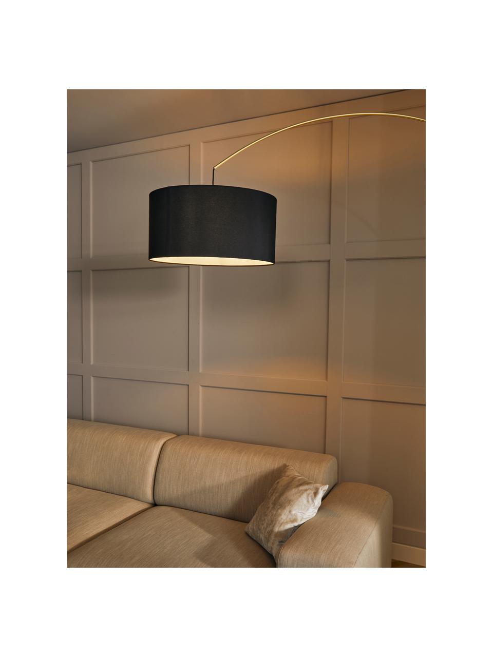 Lampa podłogowa łukowa Niels, Odcienie mosiądzu, czarny, S 157 x W 218 cm