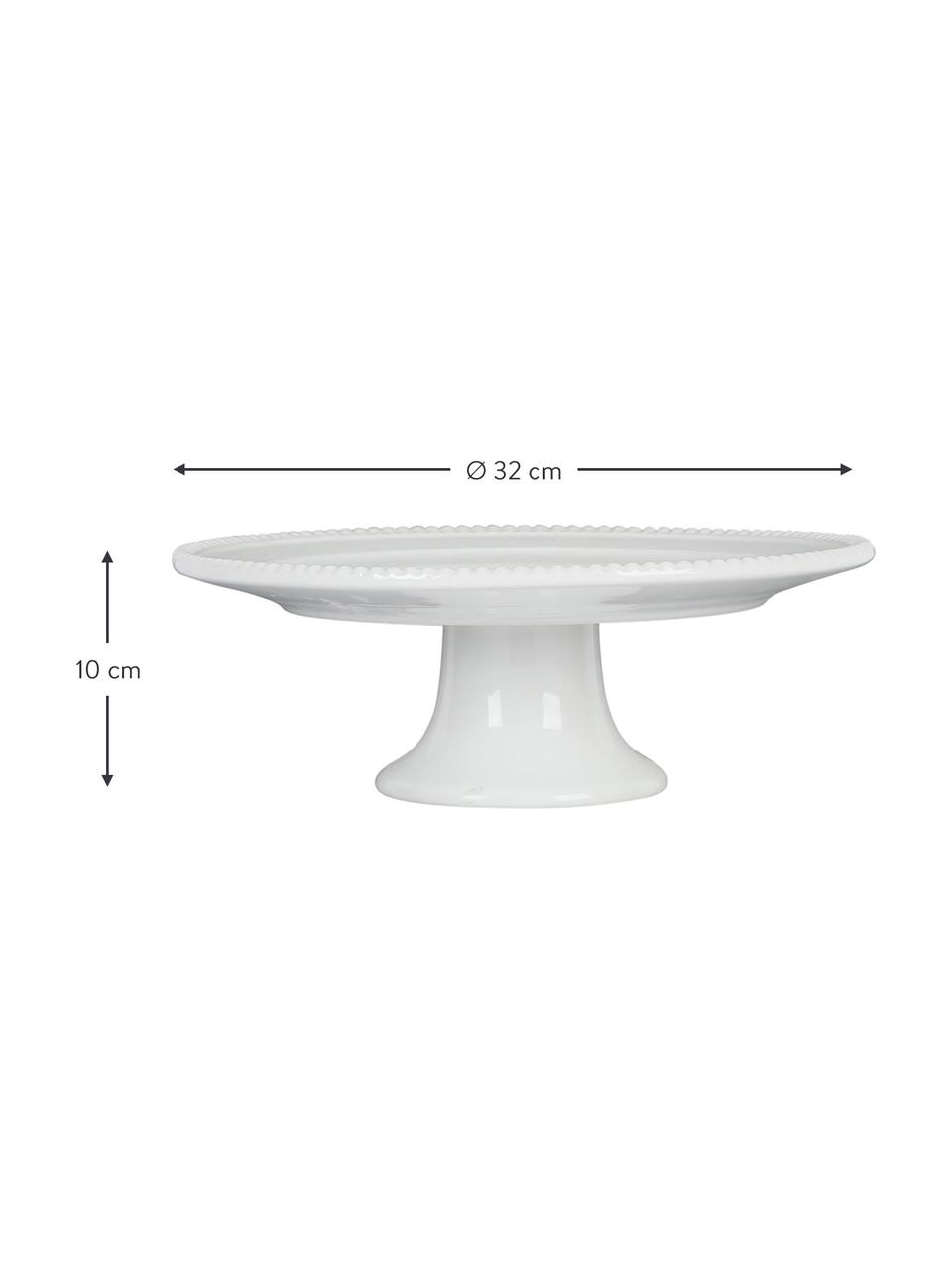 Taartplateau Darcy, Keramiek, Wit, Ø 32 x H 10 cm
