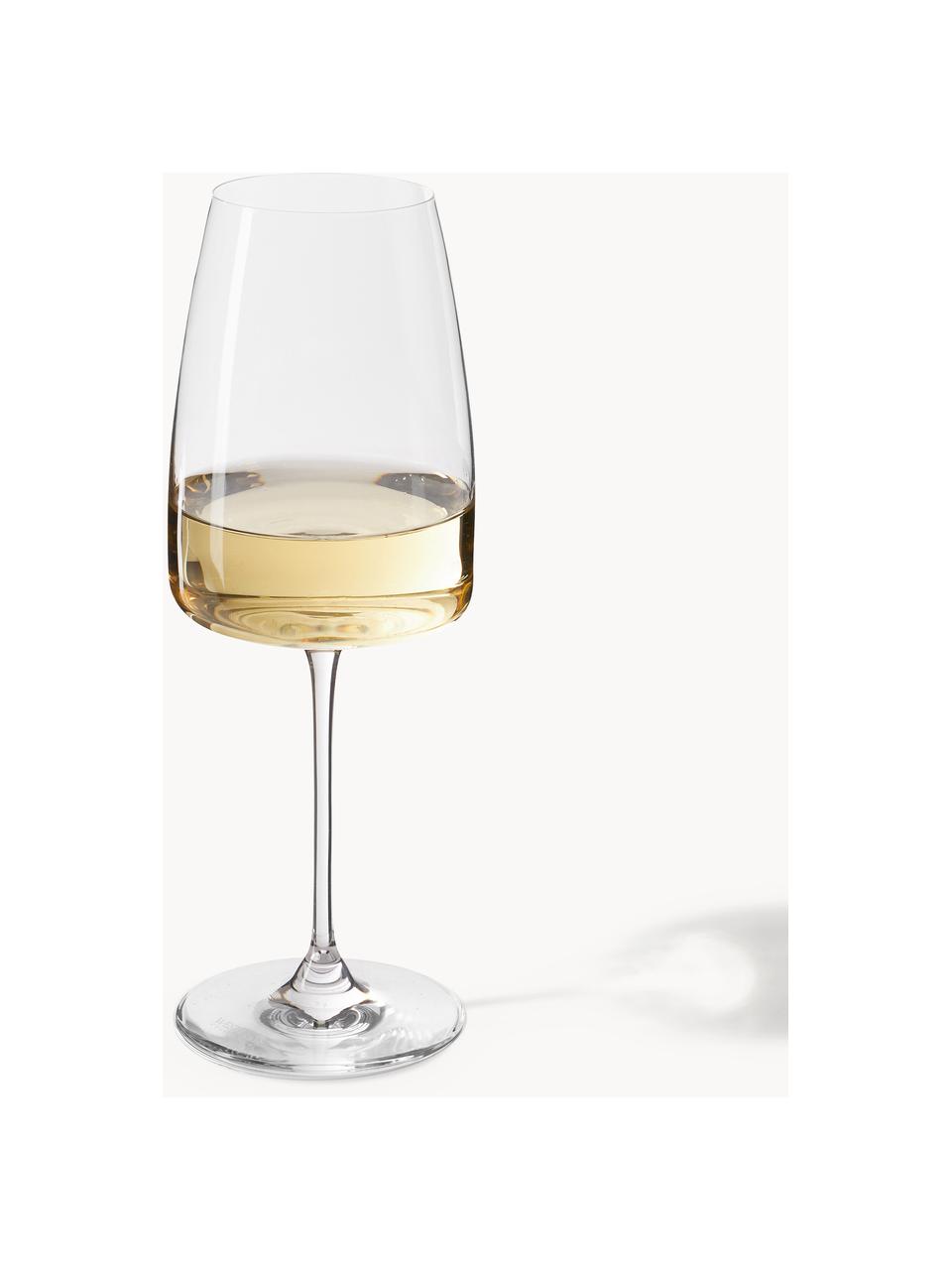 Copas de vino blanco Lucien, 4 uds., Cristal, Transparente, Ø 8 x Al 22 cm, 420 ml