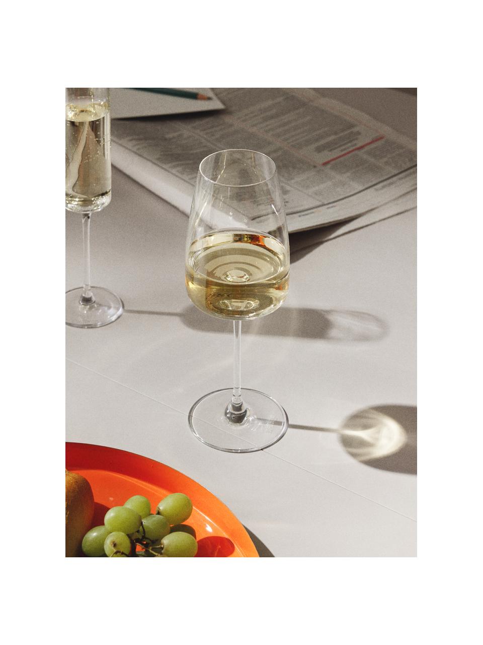 Calici da vino bianco in cristallo Lucien 4 pz, Cristallo, Trasparente, Ø 8 x Alt. 22 cm, 420 ml