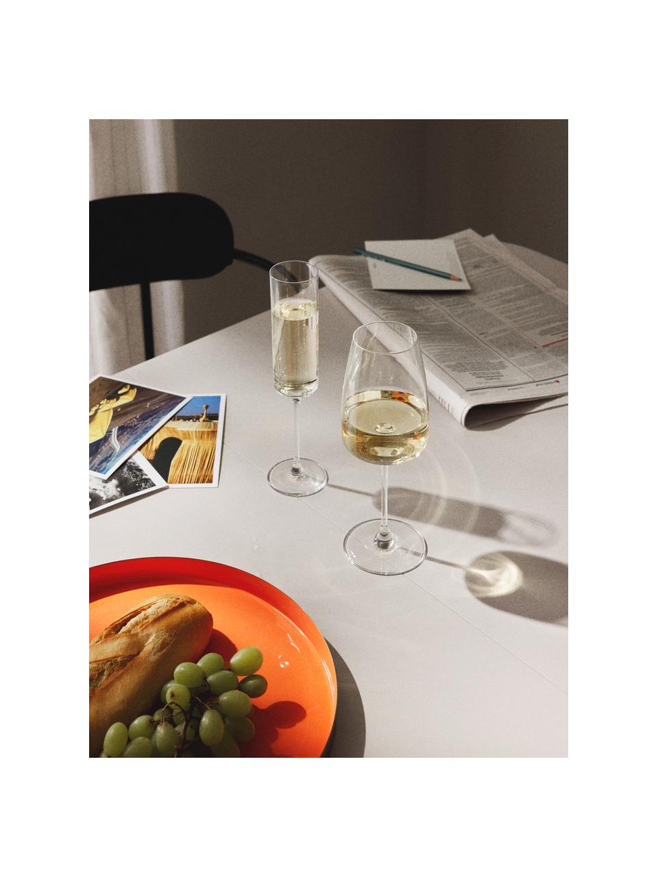 Kristall-Weißweingläser Lucien, 4 Stück, Kristallglas, Transparent, Ø 8 x H 22 cm, 420 ml