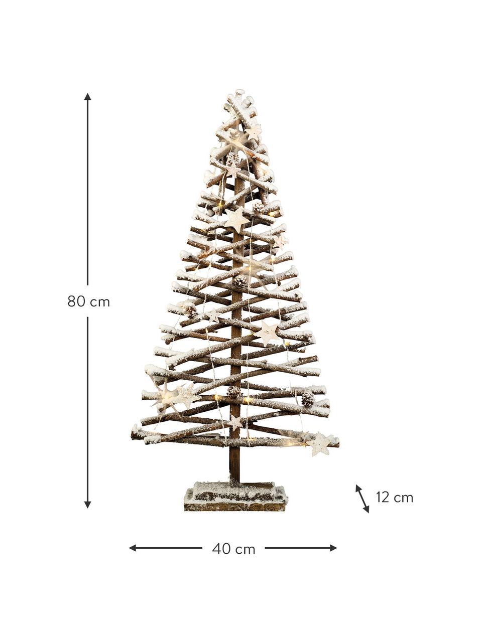 Batterij-aangedreven LED lichtobject Forso, Hout, Bruin, beige, B 40 cm x H 80 cm