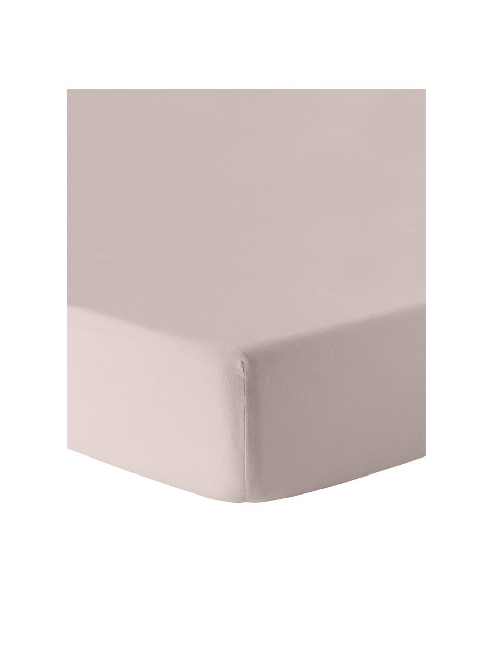 Prześcieradło z flaneli z gumką na topper Biba, Taupe, S 90 x D 200 cm