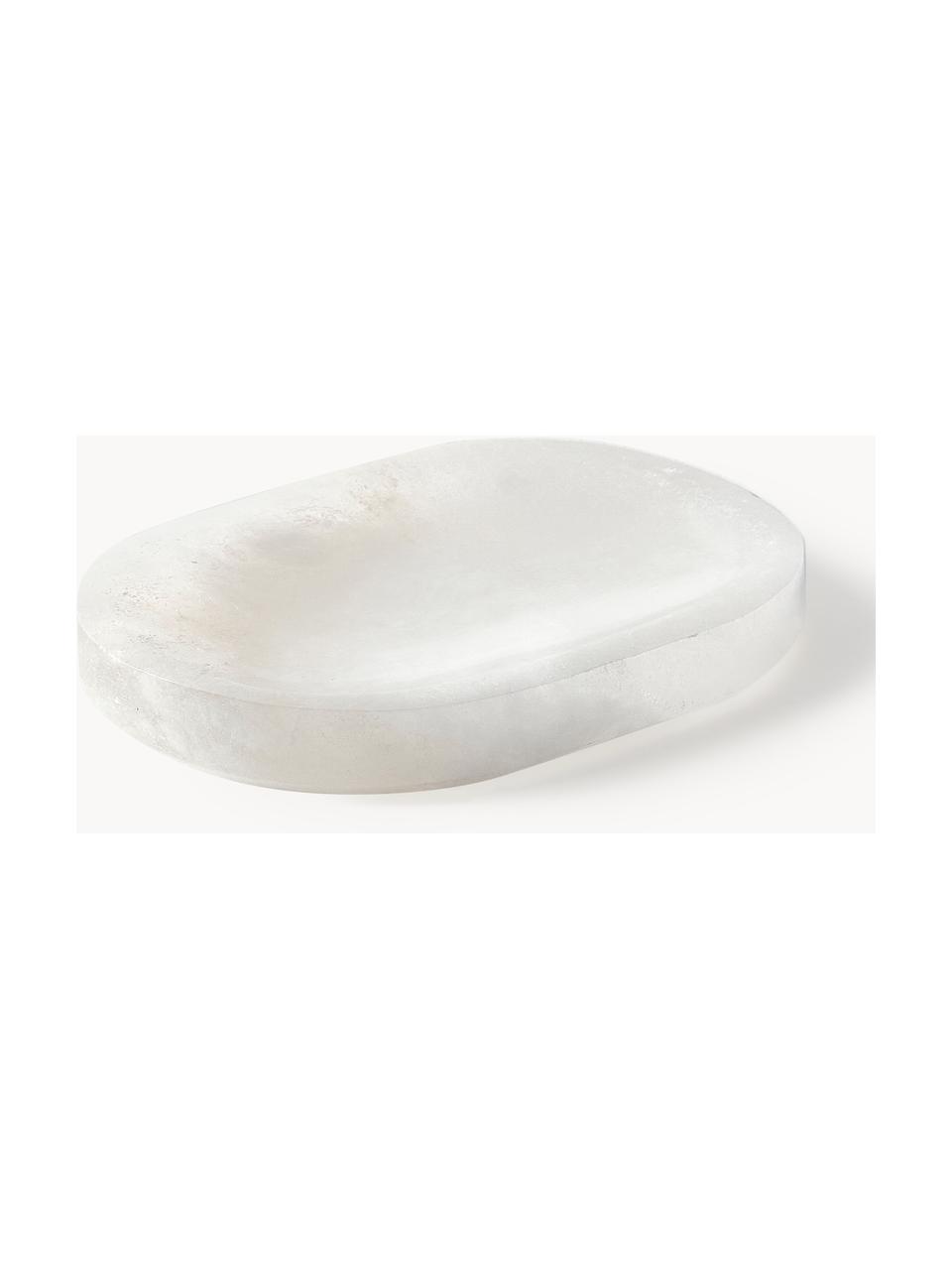 Miska na mydlo z alabastru Valo, Alabaster, Biela, Š 14 x H 10 cm