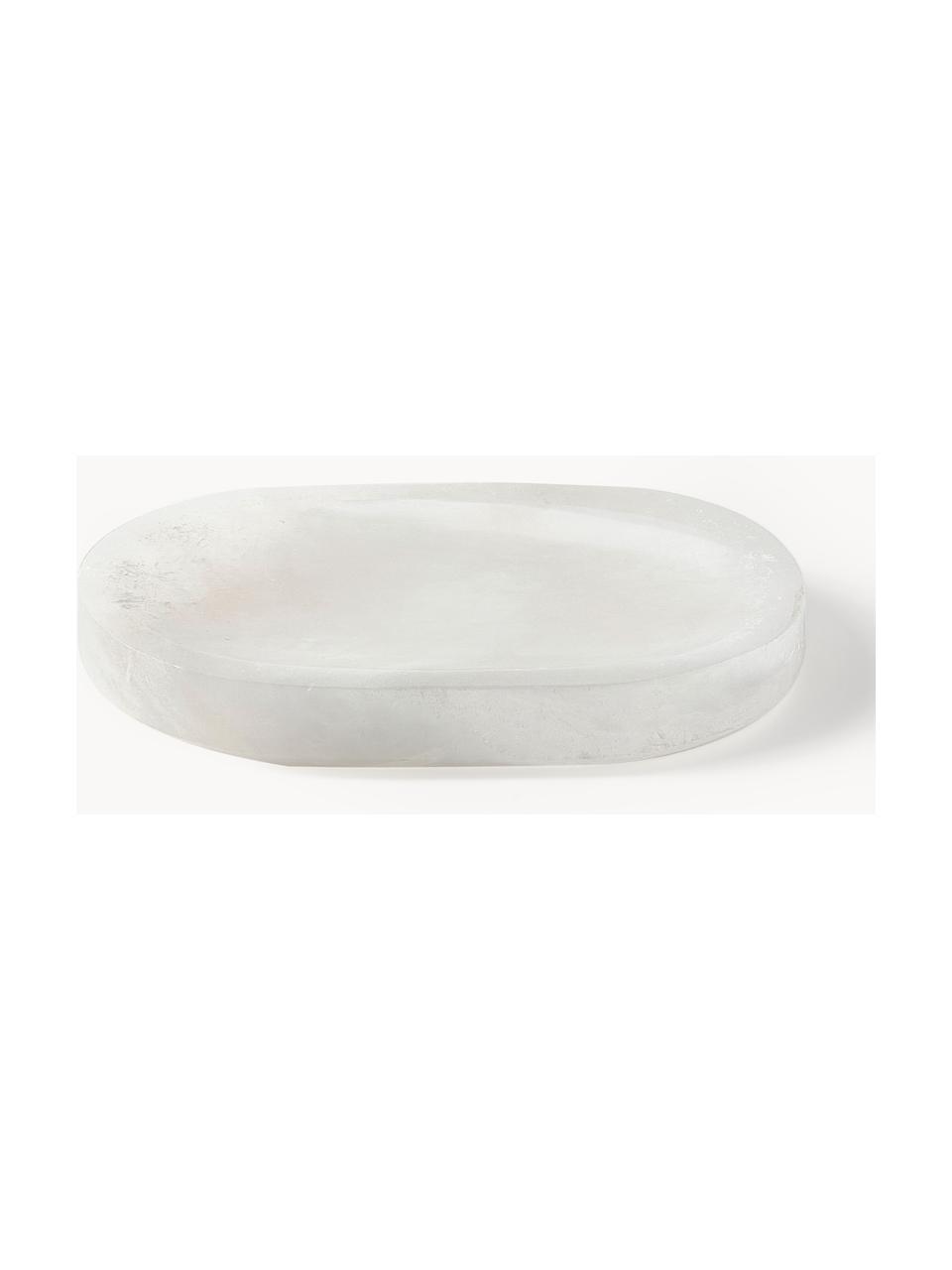 Porte-savon en albâtre Valo, Albâtre, Blanc, larg. 14 x prof. 10 cm