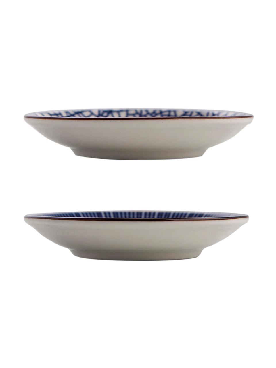 SEt de platos pequeños de porcelana Passion, 2 uds., Porcelana, Azul, blanco, Ø 10 cm