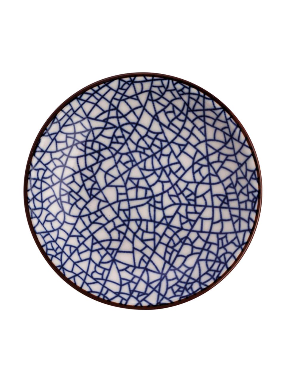 SEt de platos pequeños de porcelana Passion, 2 uds., Porcelana, Azul, blanco, Ø 10 cm