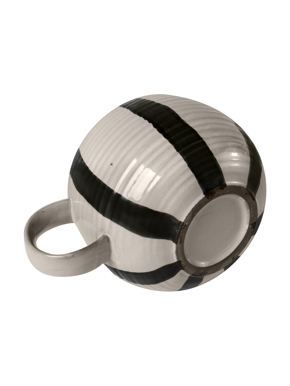 Taza artesanal grande Serina, Gres, Negro, beige, Ø 11 x 9 cm, 510 ml