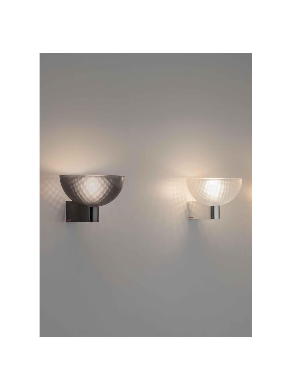 Dimbare LED wandlamp Fata, Kunststof, Bruin, zilverkleurig, B 16 x D 17 cm
