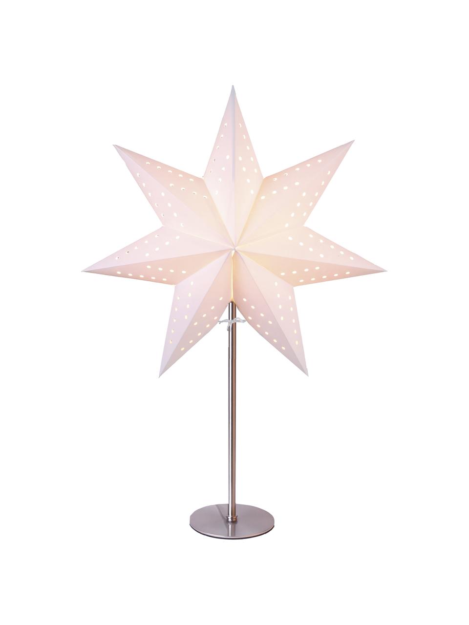 Estrella luminosa Boho, Cable: plástico, Blanco, plateado, An 34 x Al 51 cm