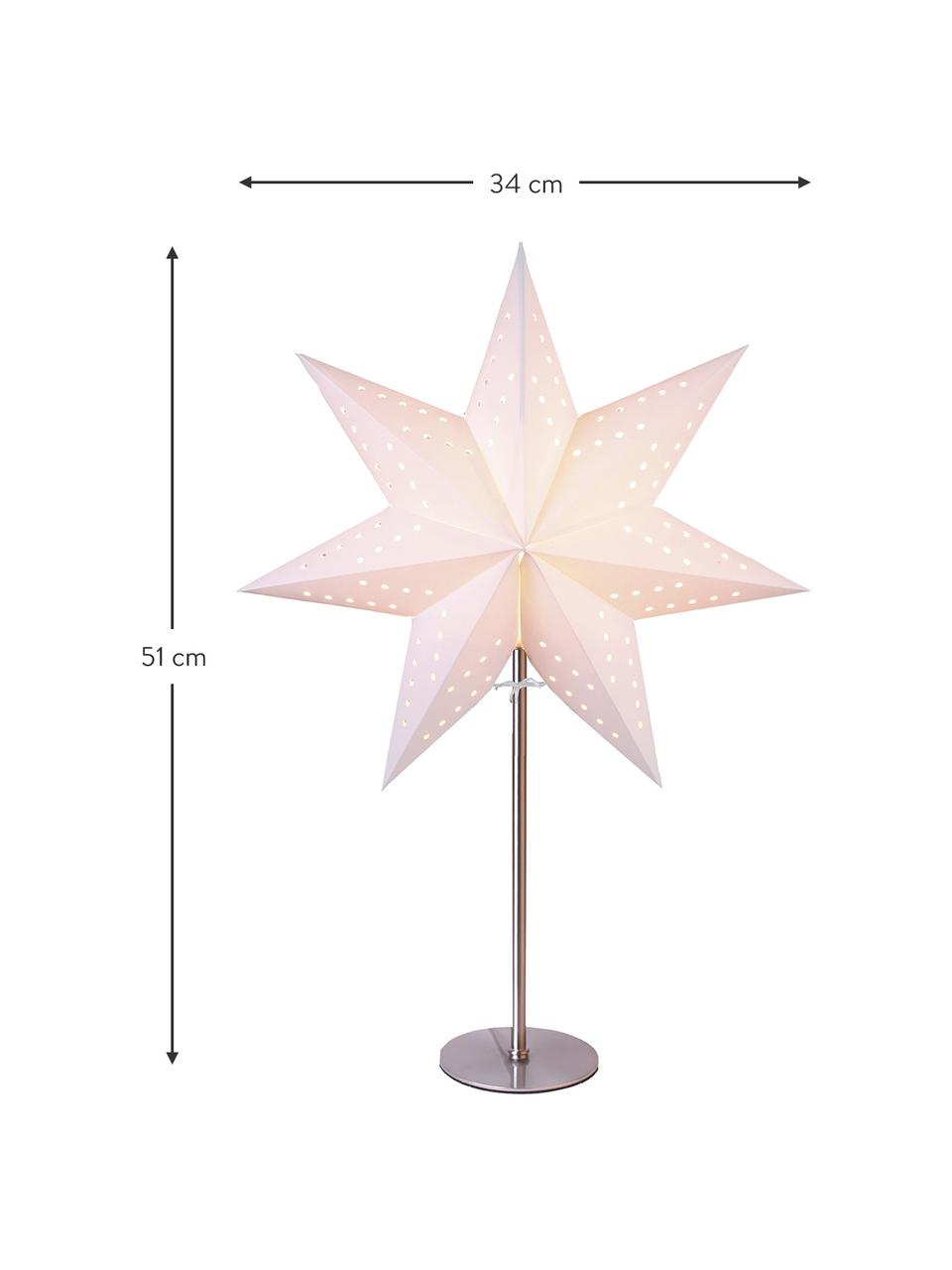 Shining Star Bobo, Voet: metaal, Wit, zilverkleurig, B 34 cm x H 51 cm