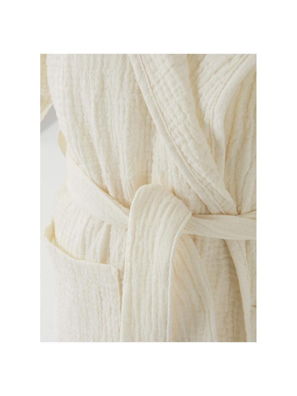 Kinder-Bademantel Lilia Mini aus Musselin, 100 % Bio-Baumwolle (Musselin), GOTS-zertifiziert, Off White, 86/92