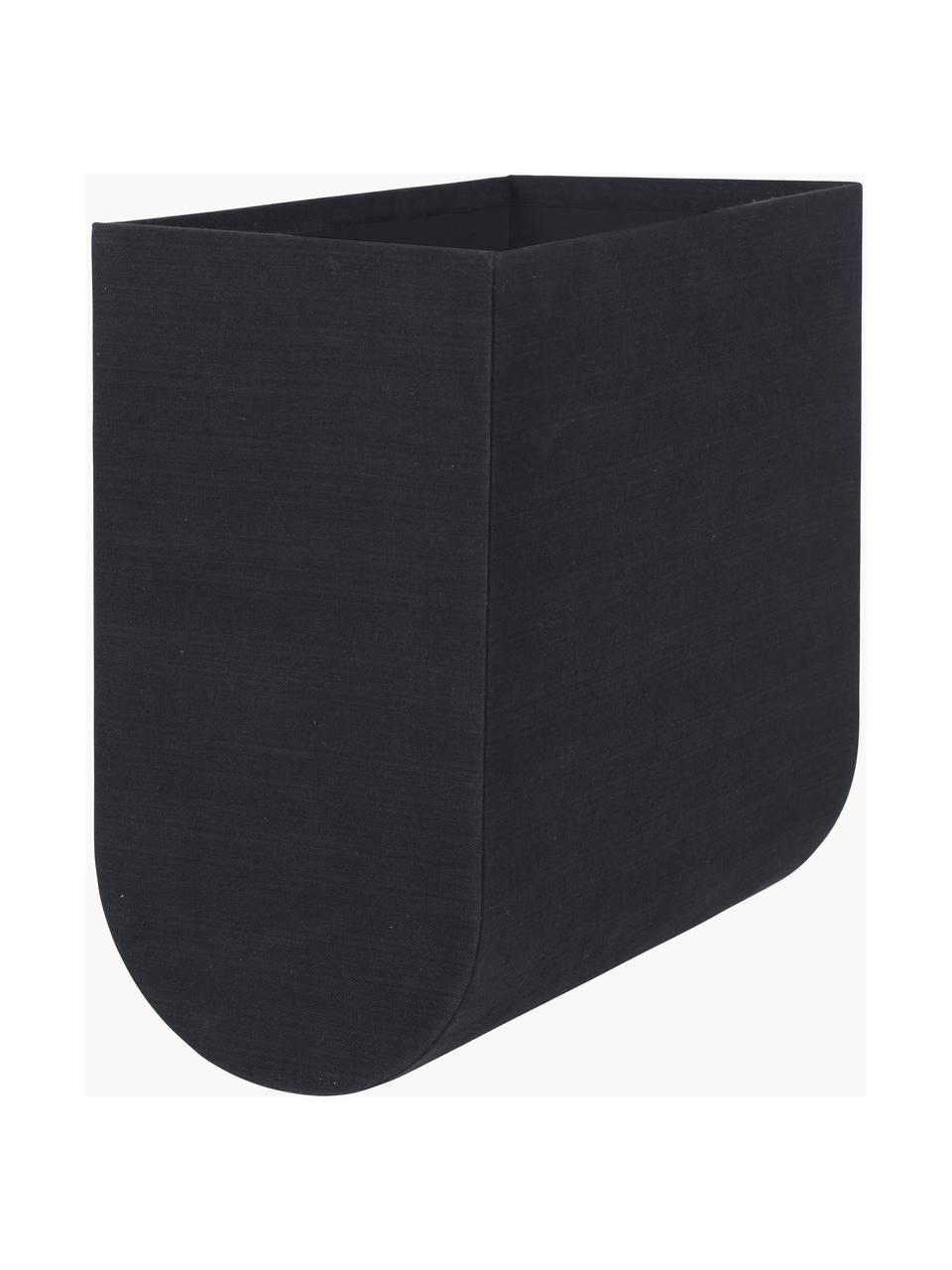 Boîte de rangement artisanale Curved, Noir, larg. 20 x haut. 39 cm