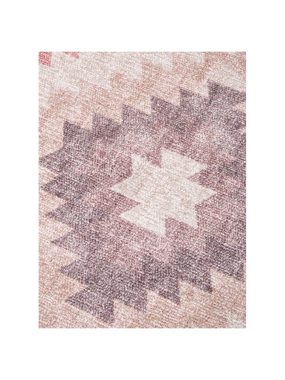 Alfombra kilim Ana Dimonds, estilo étnico, 80% poliéster, 20% algodón, Rosa palo, multicolor, An 190 x L 290 cm (Tamaño L)