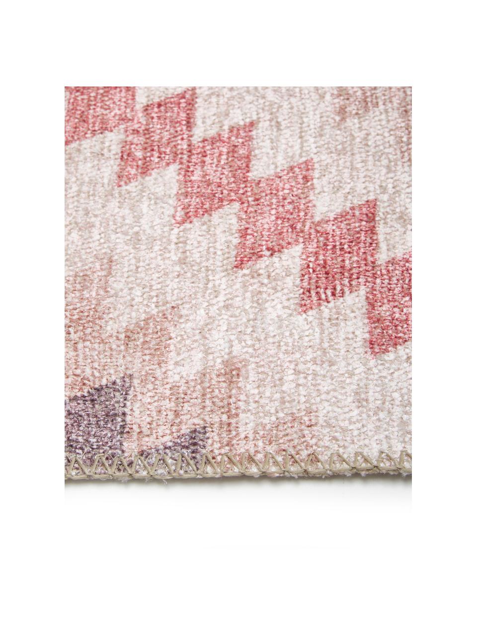 Tapis kilim réversible style ethnique Ana Diamonds, Vieux rose, multicolore