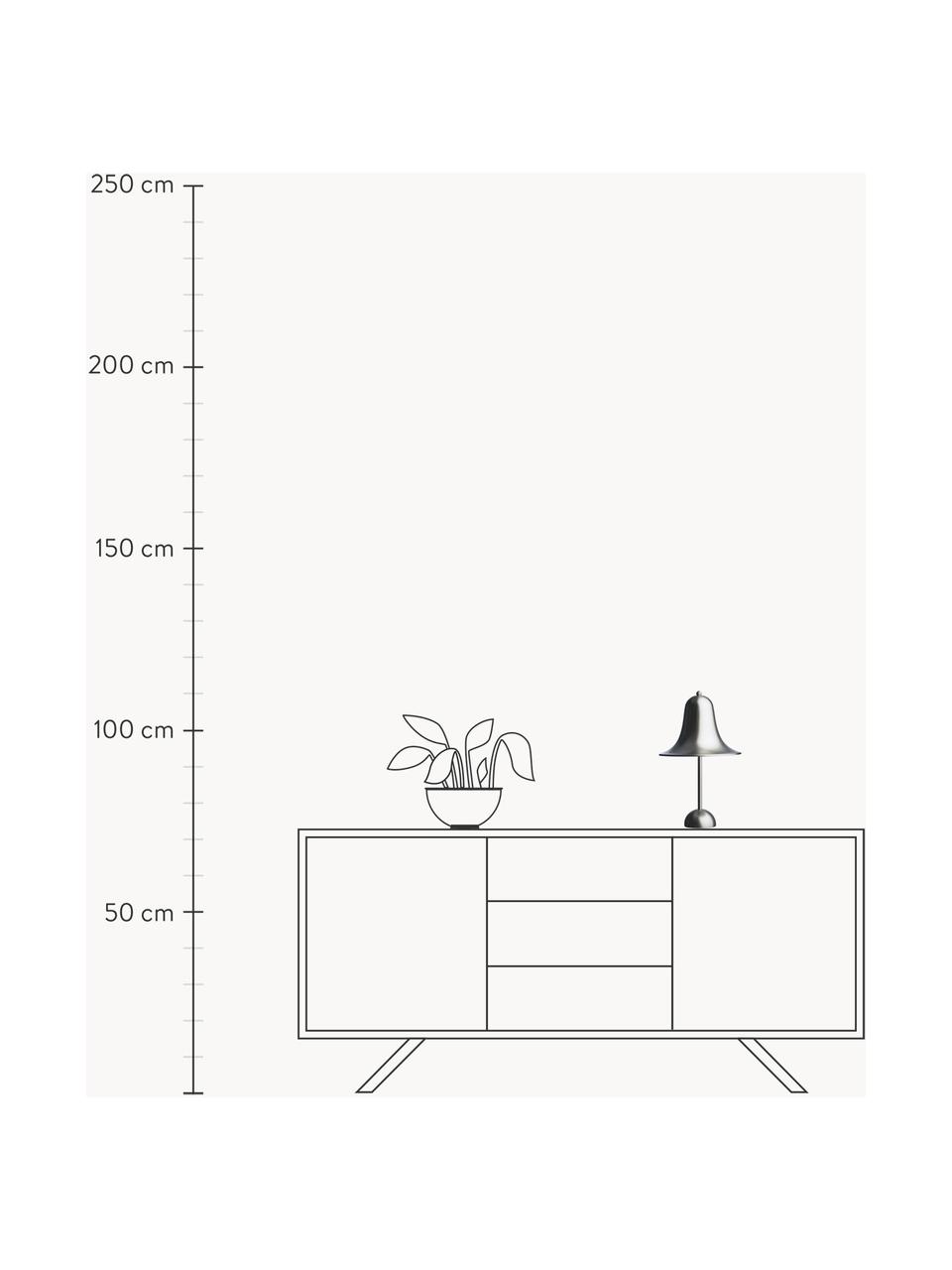 Lampa stołowa Pantop, projekt Verner Panton, Odcienie srebrnego, błyszczący, Ø 23 x W 38 cm