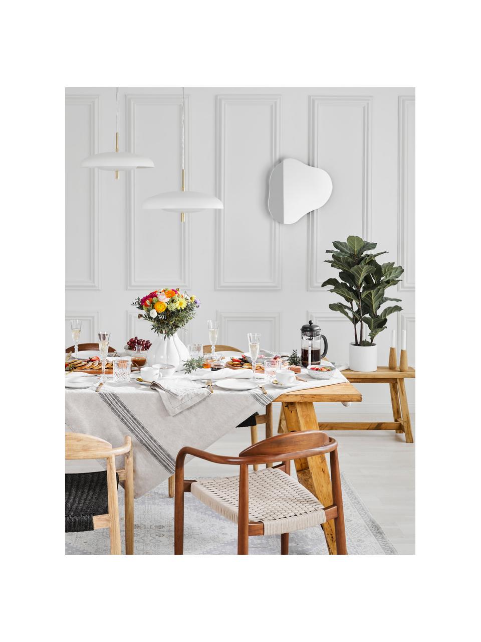 Lampa wisząca Mathea, Biały, odcienie mosiądzu, Ø 38 x W 8 cm