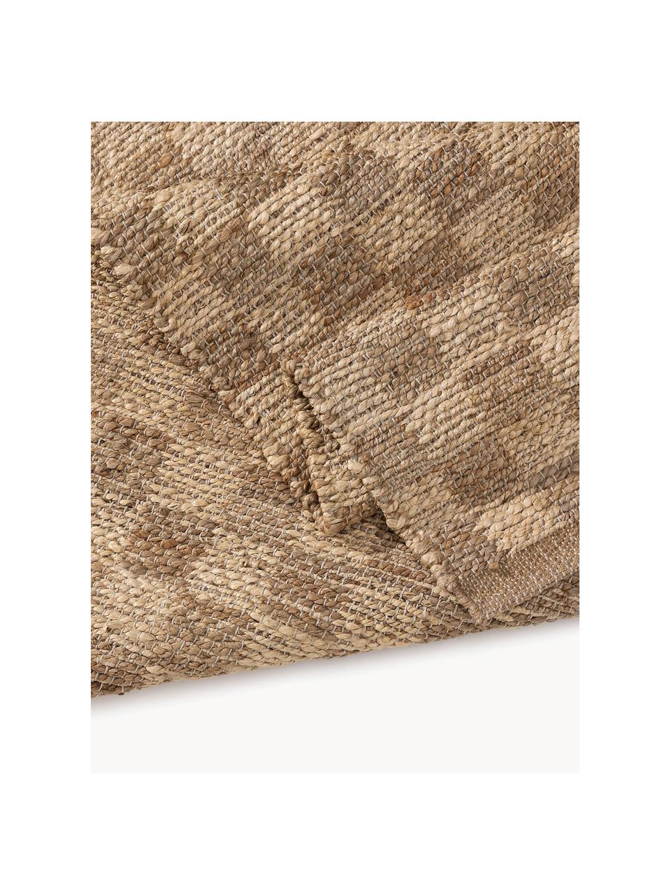 Handgewebter Jute-Teppich Raissa, 80 % Jute, 20 % Baumwolle, Hellbraun, B 120 x L 170 cm (Größe S)