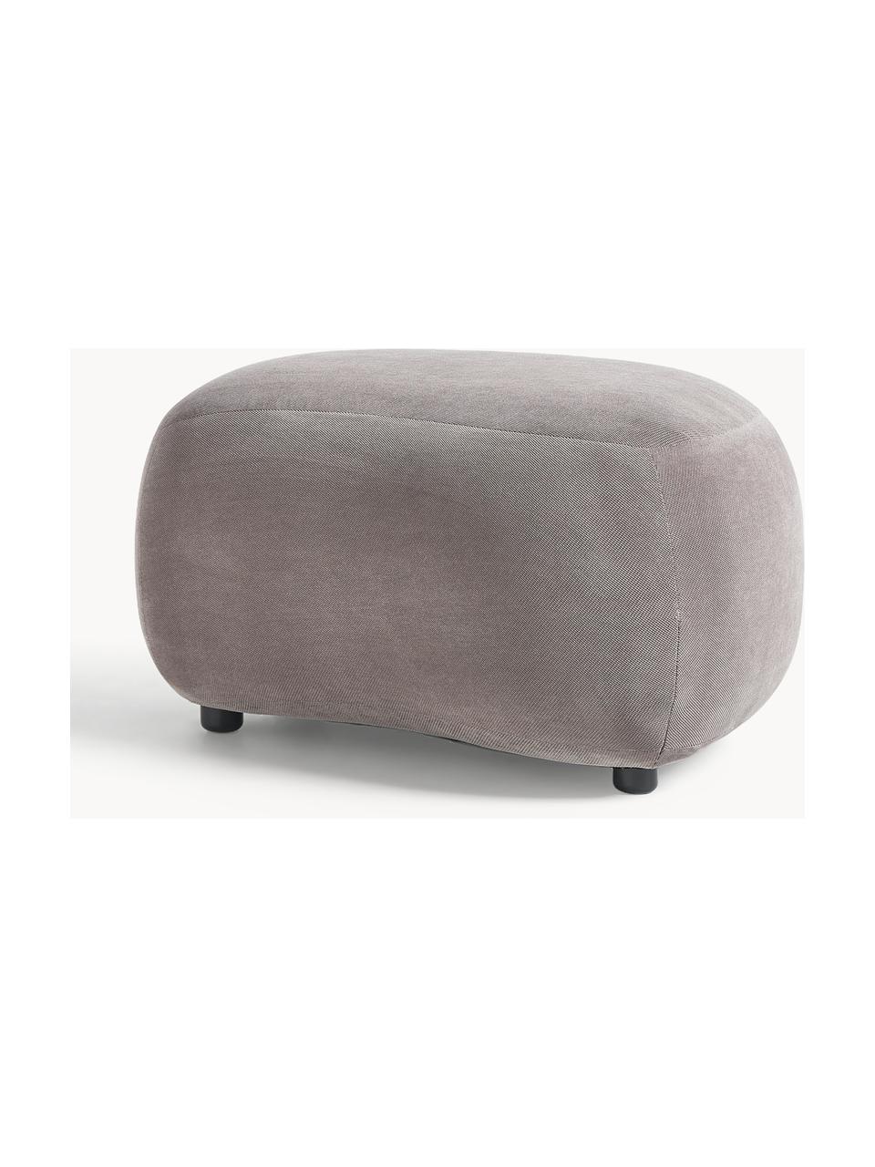 Hocker Alba, Bezug: 100 % Polyester (Teddy) D, Füße: Kunststoff Dieses Produkt, Webstoff Taupe, B 70 x H 42 cm, gebogen links