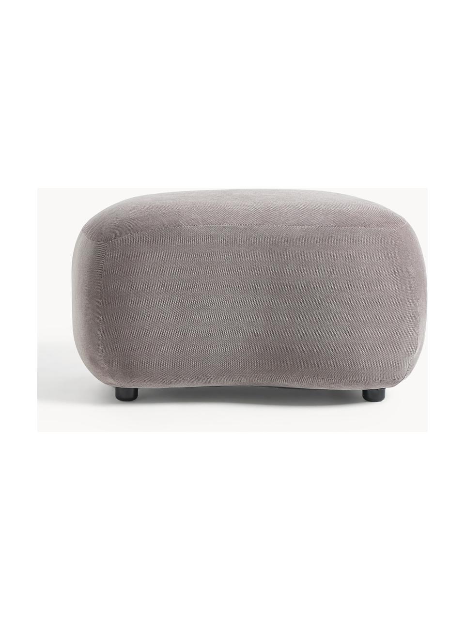 Hocker Alba, Bezug: 100 % Polyester (Teddy) D, Füße: Kunststoff Dieses Produkt, Webstoff Taupe, B 70 x H 42 cm, gebogen links